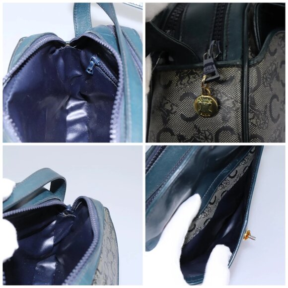 CELINE C Sulky Shoulder Bag PVC Navy Gold - Picture 13 of 15